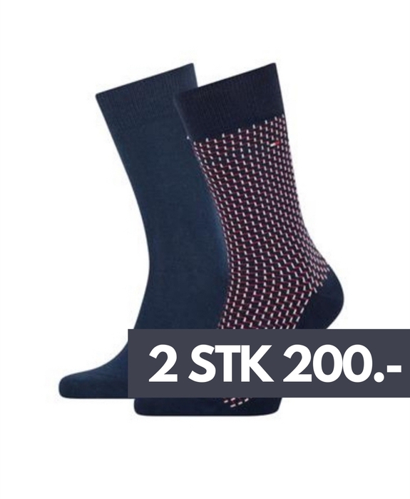 Tommy Hilfiger Men Seasonal Sock 2-pack - Navy/Red